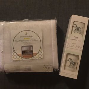 Breathable mesh mini crib liner & Muslim swaddle